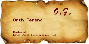 Orth Ferenc névjegykártya