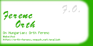 ferenc orth business card